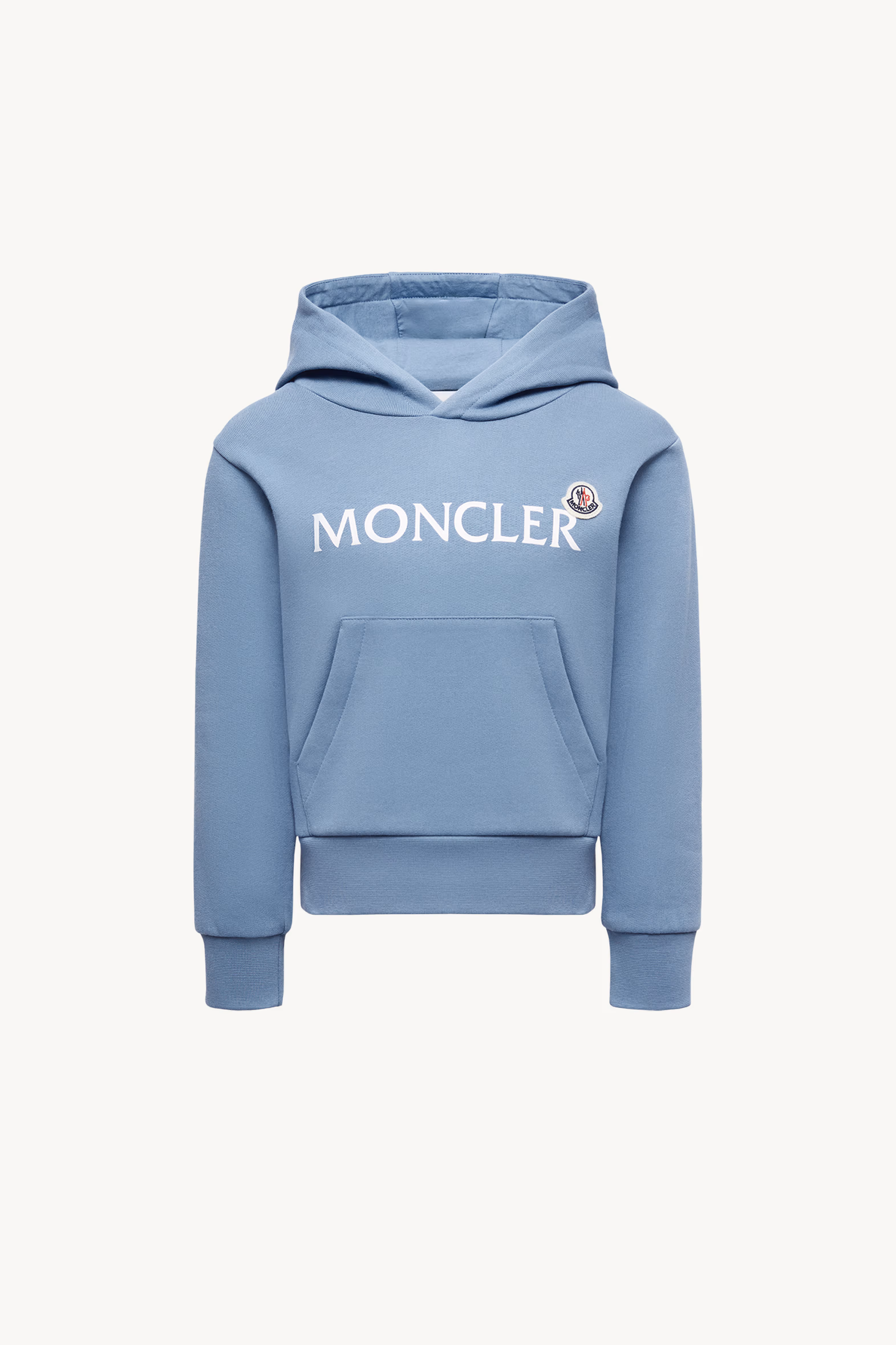 Logo Cotton Hoodie Boy Cobalt Blue Moncler 0